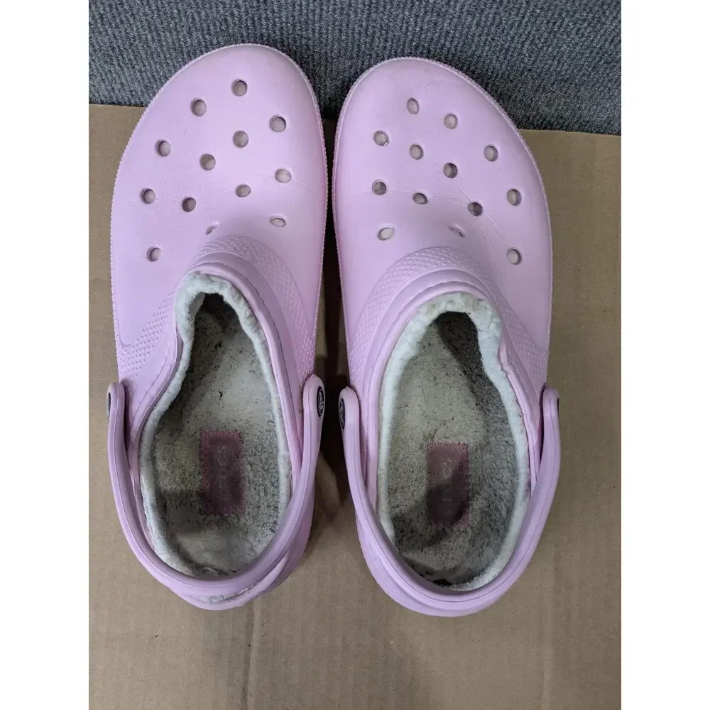 Crocs Classic Fur Lined Unisex Comfort Clog Size 9M/11W Slip On Shoes Strap